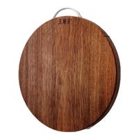 王麻子菜板圆形菜墩实木抗菌防霉黑金檀木整木砧板案板家用厨房切菜板 【黑金檀木】36*3CM 圆形