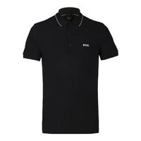 雨果博斯(HUGO BOSS)奢侈品男装时尚潮流休闲男士短袖POLO衫(宁波富立) 黑色 XL 欧码