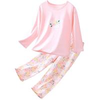 【100纯棉a类】儿童睡衣夏季薄款中大女童家居服宝宝春秋套装