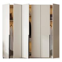 莱仕达实木衣柜主卧分段式带拉手储物大衣衣柜XD03# 双门带抽白色柜体 0.8米双门带抽屉(白色柜体)