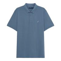 诺帝卡(NAUTICA)男装24春夏棉氨珠地透气柔软多色休闲短袖POLO衫男KE4100 雾霾蓝41H L
