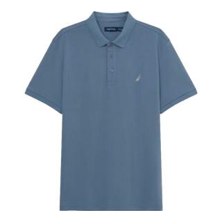 诺帝卡（NAUTICA）男装24春夏棉氨珠地透气柔软多色休闲短袖POLO衫男KE4100 雾霾蓝41H L