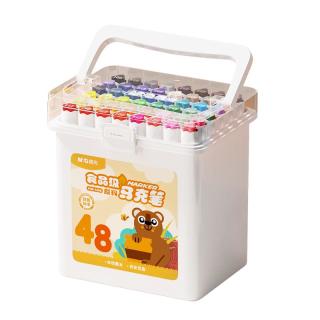 晨光 文具48色食品级马克笔 三角杆双头水性水彩笔 荧光笔美术绘画  APMT80C8