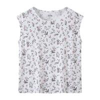 宜而爽【一等品100%全棉】中老年背心女式无袖打底衫宽松内衣竖条碎花L