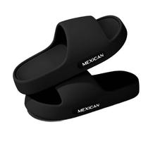 稻草人拖鞋男女居家洗澡厚底浴室内外穿静音中国红凉拖 黑色 42-43