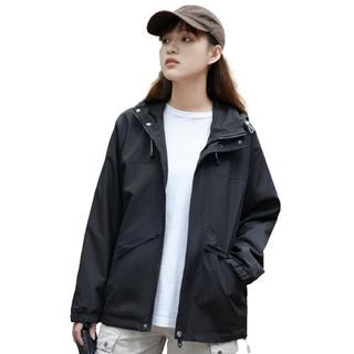 女式连帽休闲夹克秋冬季百搭防风冲锋衣宽松运动外套显瘦女上衣