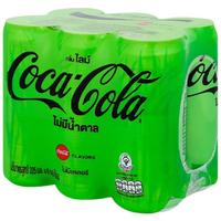 可口可乐 Coca-Cola青柠味无糖 泰国 碳酸汽水325ml*6罐【效期2025-03-18】
