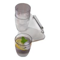 北牧星竖纹冷水壶套装玻璃杯高颜值日式果汁杯子家用餐厅水杯 四杯