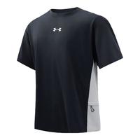 安德玛男士户外短袖t恤运动衣速干衣男圆领宽松跑步衣 深海蓝 S