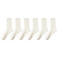 【网眼堆堆袜】6双装春夏款纯色女士中筒袜子女百搭抑菌透气女袜