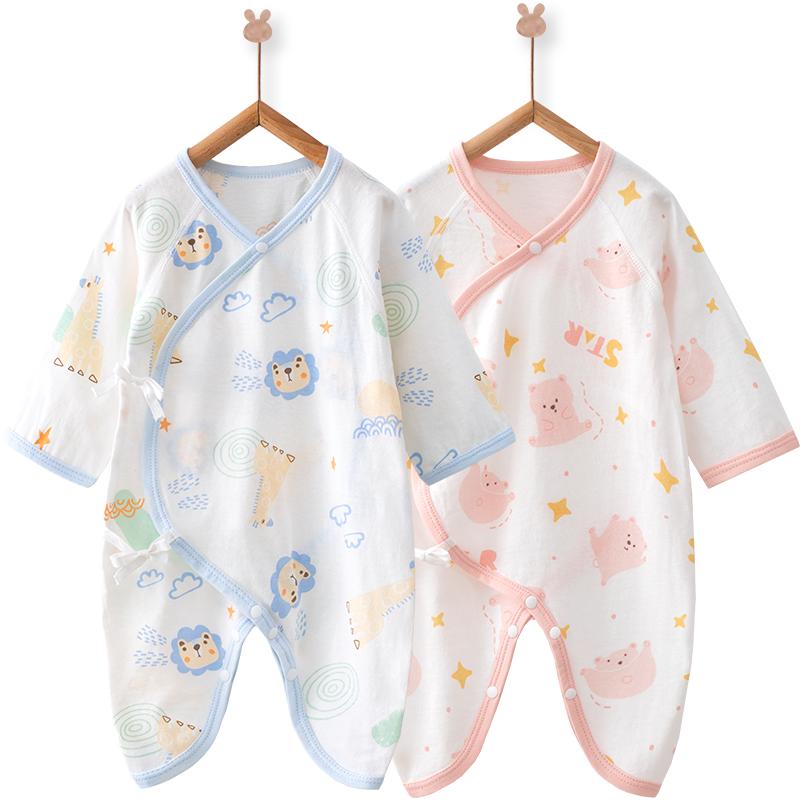 婴蓓依婴儿连体衣春秋装新生儿衣服0一3月婴儿服宝宝哈衣和尚服