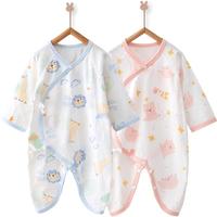 婴蓓依婴儿连体衣春秋装新生儿衣服0一3月婴儿服宝宝哈衣和尚服