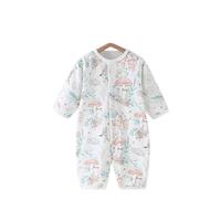 爱宝适婴儿连体衣纯棉夏季薄款宝宝哈衣新生儿短袖爬服T175丛林物语73cm