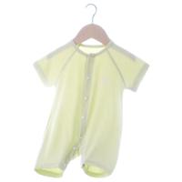 爱宝适婴儿连体衣夏季宝宝半袖哈衣爬服新生儿短袖睡衣浅绿色T174 90cm 浅绿色 【天丝透气】