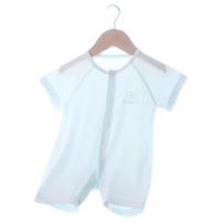 爱宝适婴儿连体衣夏季宝宝半袖哈衣爬服新生儿短袖睡衣浅蓝色T174 73cm 浅蓝色 【天丝透气】
