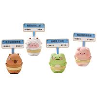 拾点渔创意桌面摆件办公创意饰品萌态解压装饰汗流浃背小摆件4个装 汗流浃背摆件4个装