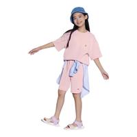 GAP【大小童同款】女童2024夏季凉感透气T恤短裤套装560354