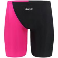 洲克（ZOKE）泳裤男款防尴尬五分抗氯速干专业训练游泳裤男士泳衣及膝2025泳裤 黑玫红 120536881A M 腰围70-75 M   腰围70-75cm