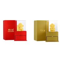 周大生绒沙金摆件有钱花工艺品礼盒款