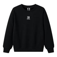 361°童装男女童加厚套头卫衣2025年冬季中大童上衣 经典黑 160