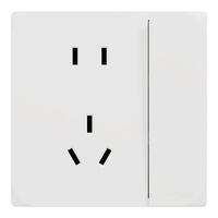 施耐德电气五孔插座带开关 86型电源插座面板 一开五孔 桓悦 清雅白色