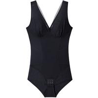 欧迪芬（Ordifen）塑身衣薄款亲肤透气罩杯塑身美体连体衣收腹显瘦束腰提臀修 黑色 M