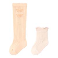 尼多熊婴儿长筒棉袜夏季薄款新生儿宝宝袜春夏过膝防蚊护腿袜 B款(过膝袜/短筒) 2双 0-6月 (6-8cm)