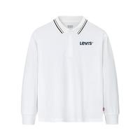 Levi's李维斯儿童POLO衫童装男童春秋装卫衣2025上衣打底长袖 明亮白 150 /72 【身高140-152cm】