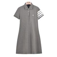 保罗彼得 PAULO PEDRO 女子POLO裙A字刺绣翻领连衣裙 TECB94351 灰色 TECB94351 L 105-120斤