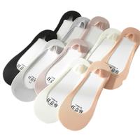 洁丽雅10双装袜子女船袜防滑防掉不掉跟夏季薄款浅口隐形袜夏天薄款短袜 【10双】肤色*10双 女士【34码-38码】