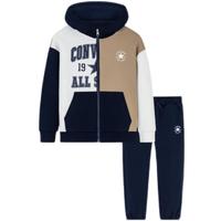 Converse 匡威童装男童开衫卫衣长裤2件套春秋儿童外套长裤套装 咖啡棕 160 /80 【身高158-170cm】