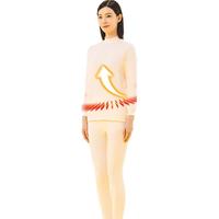 宜而爽【三层加厚半高领】秋冬防螨7A抑菌100%全棉保暖内衣套装女秋裤 浅玉【7A抑菌-防螨】 XL