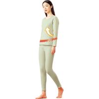  YOUR SUN/宜而爽 加绒加厚 女士保暖内衣套装  170/95(XL) 果绿