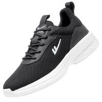 回力男鞋春夏季透气网鞋男士软底薄款网面休闲百搭运动一脚蹬黑色跑步 黑色 39