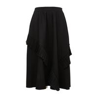 VEROMODA荷叶边设计A字裙迷笛裙简约气质半身裙女 黑色-S59 170/72A/L/R