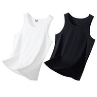 【5A抑菌100%纯棉 2件装】男士全棉背心打底运动透气吸汗