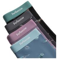 猫人4条装男士内裤男纯棉5A抗菌裆青年潮印花吸湿透气宽松大码四角裤 螃蟹印花(纯棉抑菌款) 4条 2XL