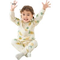 童泰 婴儿套装春秋季纯棉宝宝衣服儿童家居服内衣上衣高腰裤黄色100cm