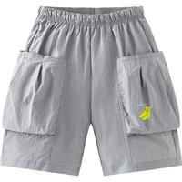 bala迷你巴拉 MINI BALA 男女童短裤夏装凉感户外儿童撞色印花宽松裤子 品灰20208 90