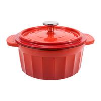 康巴赫勋爵系列珐琅锅容量蒸煮焗烤煲粥汤锅多功能电磁炉明火通用 中国红 24cm