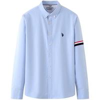 美国马球协会 U.S. POLO ASSN.【100%棉】秋冬男大众休闲纯棉上衣欧美简约男士衬衣长袖衬衫