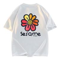 SESAME STREET短袖t恤男士2024凉感运动宽松圆领冰丝夏休闲男Y507白色2XL 2XL(155-170斤)