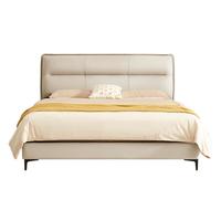 顾家家居 KUKA 皮床 卧室百搭舒适耐磨时尚简约奶油风头层黄牛皮双人大床DS8116B 8136皓月白1.5m