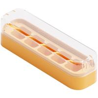 安扣冰块模具冰箱自制冰格 食品级翻转式储冰盒制冰模具 【一步一秒脱冰】橘黄色28格