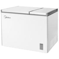 美的（Midea）206升双温家用冰柜大冷冻小冷藏卧式顶开门小型冰箱节能低音冷柜BCD-206DKEMD(E)极地白 【双温冷柜】 206L