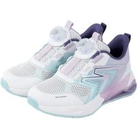 江博士春季男女童潮流运动儿童鞋 免系鞋带旋钮扣透气学步鞋 白/蓝/紫 31 脚长约18.9-19.5