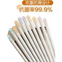 双枪(Suncha) 筷子家用防滑耐高温家庭装合金筷卡通分食筷子餐具 【活动款】5双装9.9%抗菌
