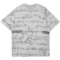 杰克·琼斯（JACK&JONES）男装夏季简约百搭手绘图案满印纯棉宽松短袖T恤男224101097 C39 浅灰 M 175