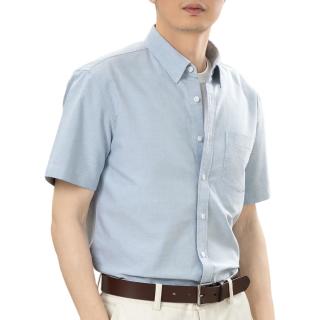 BLACKMONDAY 夏季纯棉牛津纺衬衫男短袖全棉男士免烫时尚百搭商务休闲正装衬衣