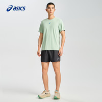 ASICS亚瑟士男子运动短裤男式松紧抽绳反光印花轻量跑步短裤 黑色 2XL